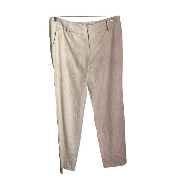 Alice + Olivia Pants - Alice + Olivia Employed Cropped Beige Linen Blend Pants Size 10 NWOT $239